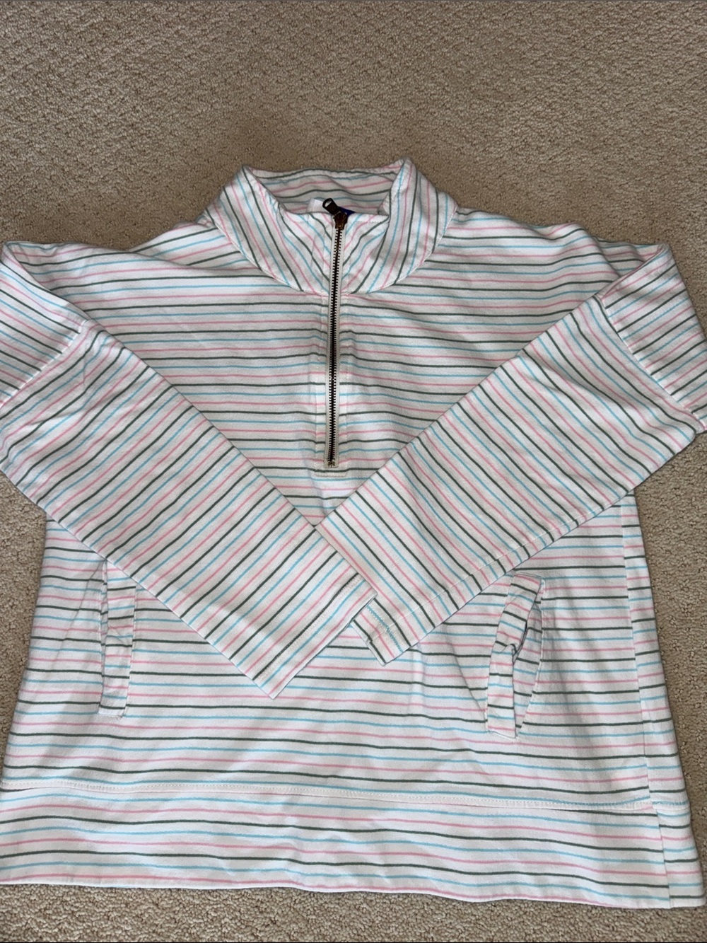Addison Bay Striped Half-Zip Pullover XS